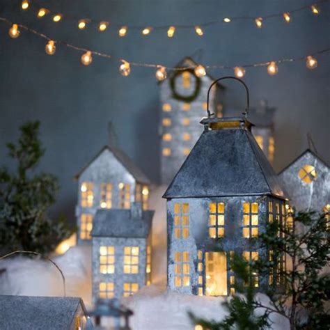 metal christmas house|galvanized christmas village.